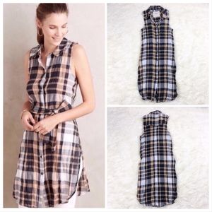 Anthro Holding Horses Sunlight Plaid Tunic Top Size 2